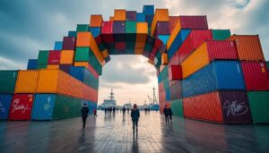 L’arche de conteneurs au Havre, symbole du port et de l’art urbain