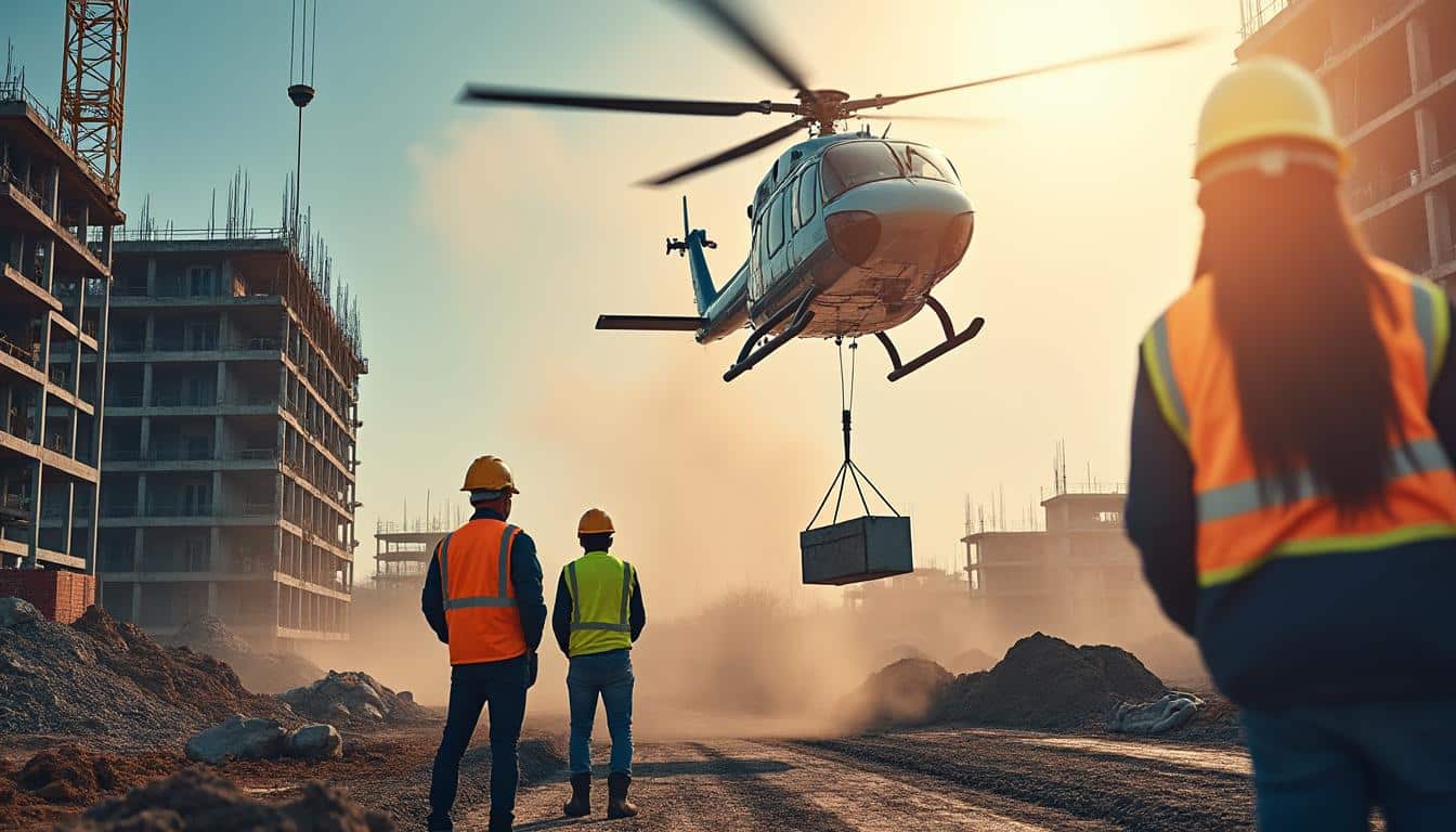 Illustration: Quel est le rôle de l’hélicoptère dans les travaux du bâtiment et des travaux publics ?