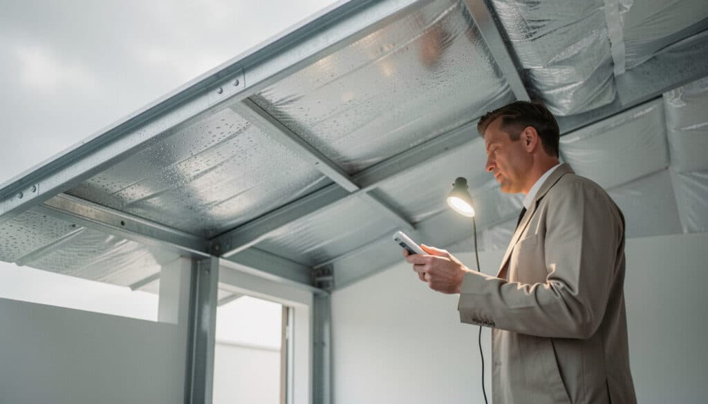 Condensation sous un bac acier isolé : causes et solutions