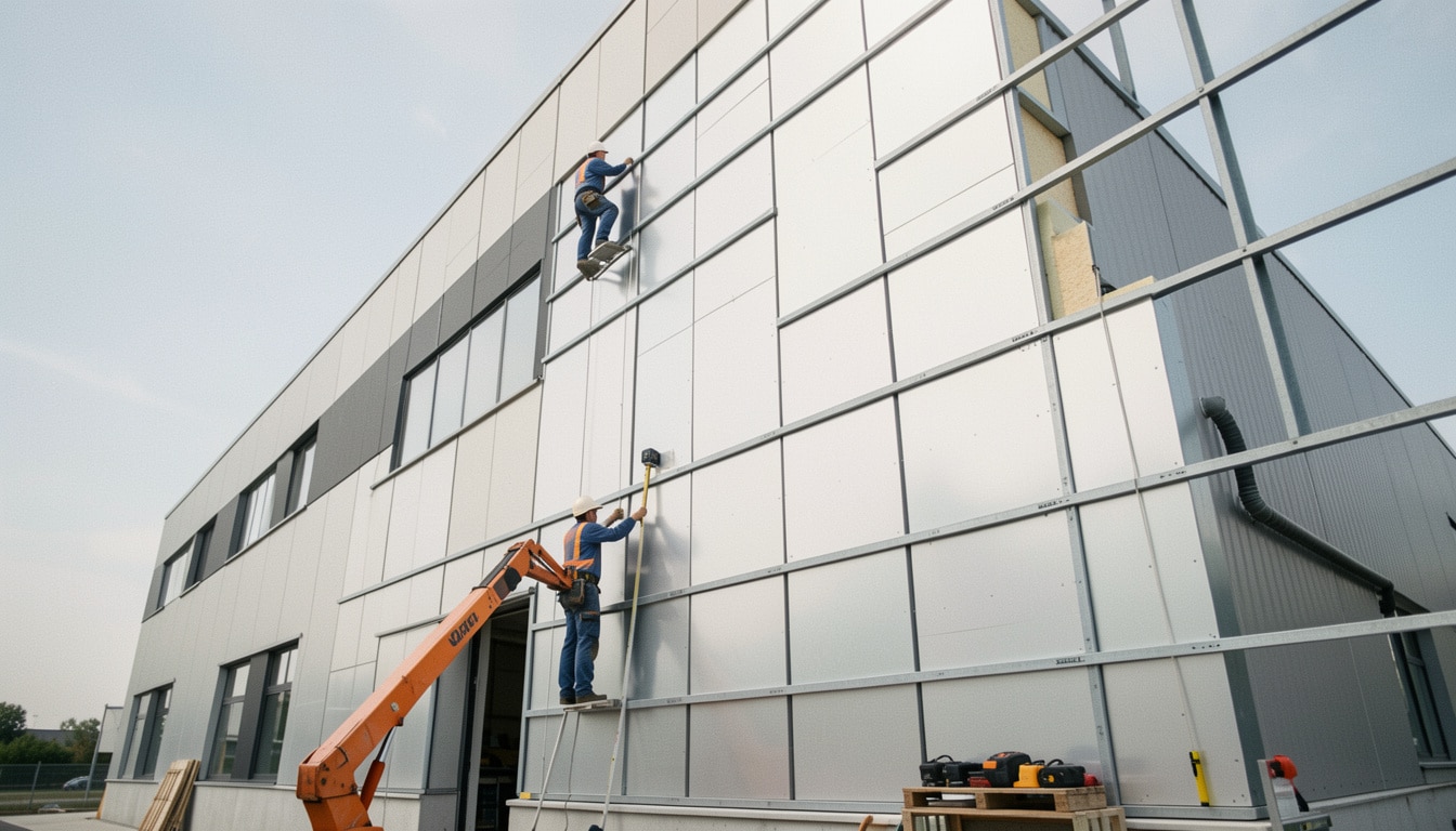 Installation du bardage industriel : pose et isolation